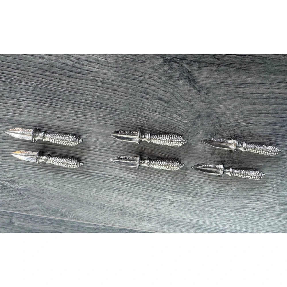 Vintage Corn Cob Holders Set of 6 Patented Silver Metal Skewers Picks 3 pair
